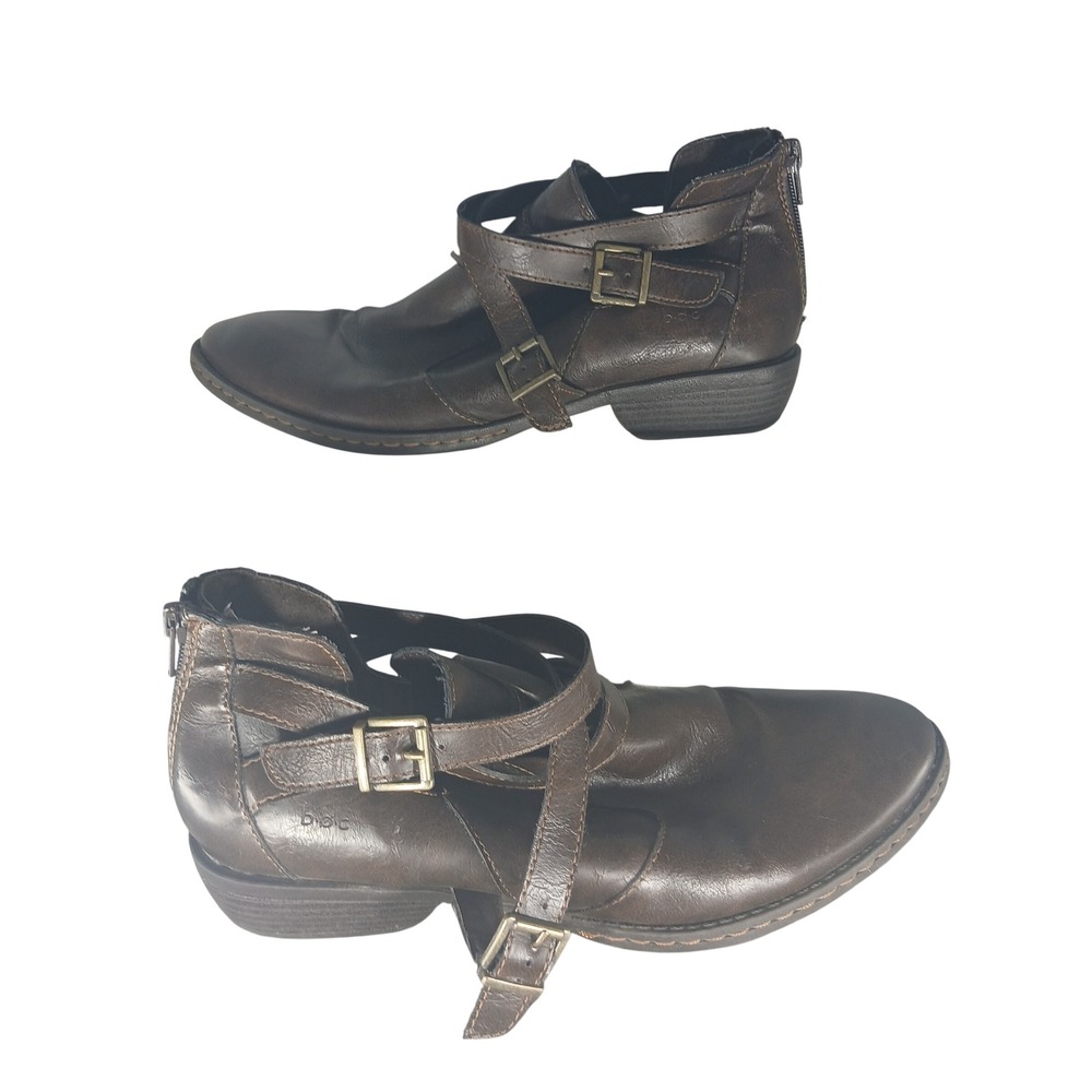 boc Born Concept Womens 9.5M Brown Strappy Buckle Ankle Boots Z34506‎ CHD17